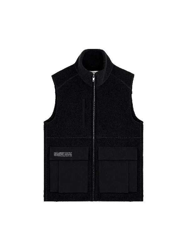 Jackets For Custom Fan Events-Men's DNA Utility Wool Gilet—black