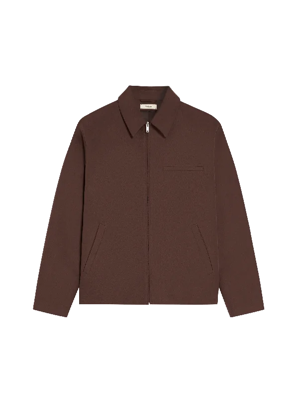 Jackets For Custom Fan Clothing-Mens Organic Cotton Harrington Jacket—chestnut brown