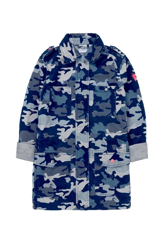 Jackets For School Fan Orders-Navy Camo Utility Jacket