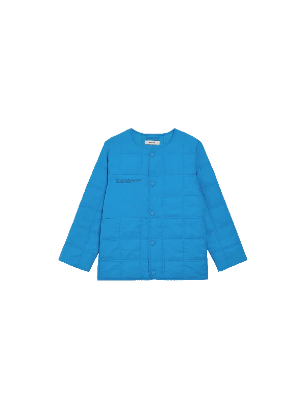 Jackets With Custom Patch Designs-Archive Kid’s Flower-Warmth Quilted Collarless Jacket—cerulean blue