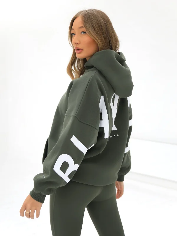 Jackets For Custom Apparel Fundraisers-Isabel Oversized Hoodie - Khaki Green