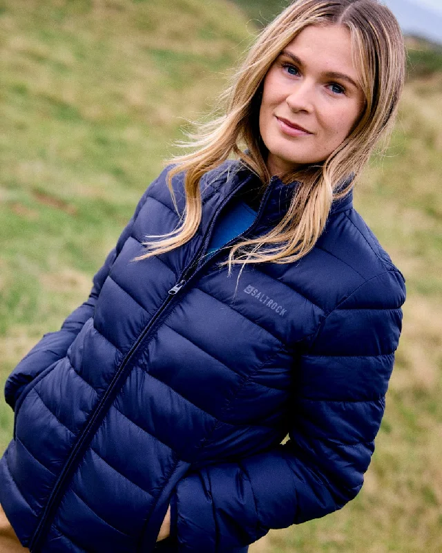 Jackets With Player Signature Embroidery-Bridget - Womens Padded Jacket - Blue