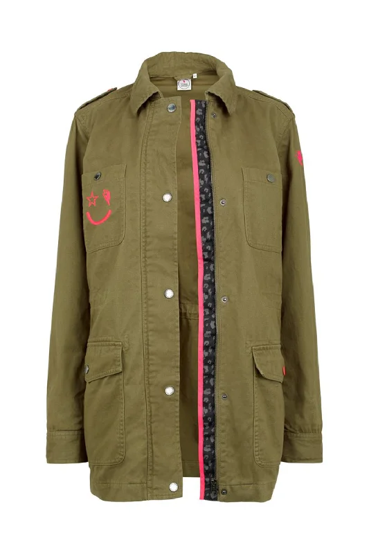 Jackets For Game Day Supporter Gear-Khaki Utility Jacket