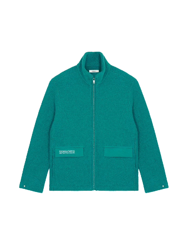 Jackets With Team Logo Embroidery-Men's DNA Utility Wool Jacket—scarab teal