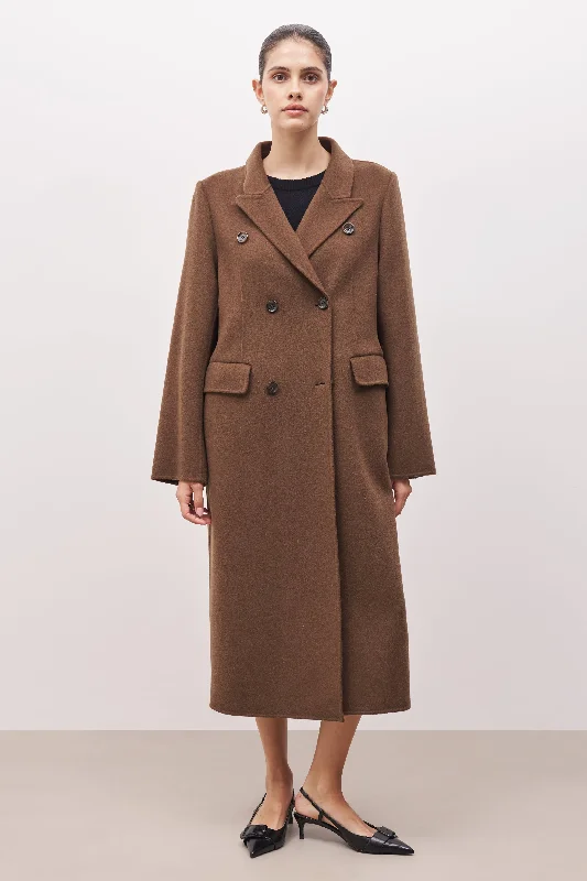 Jackets With Custom Embroidery-Double Faced Wool Dinner Coat - Brown