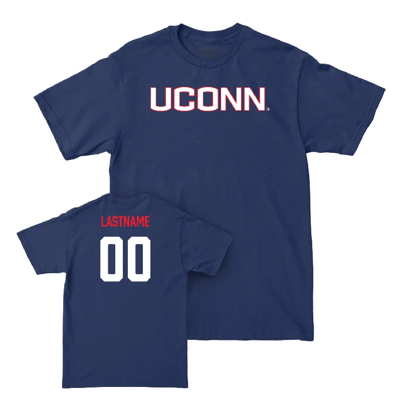 T-Shirt For Personalized School Event Gear-Navy Baseball UConn Tee - Zachary Fogell