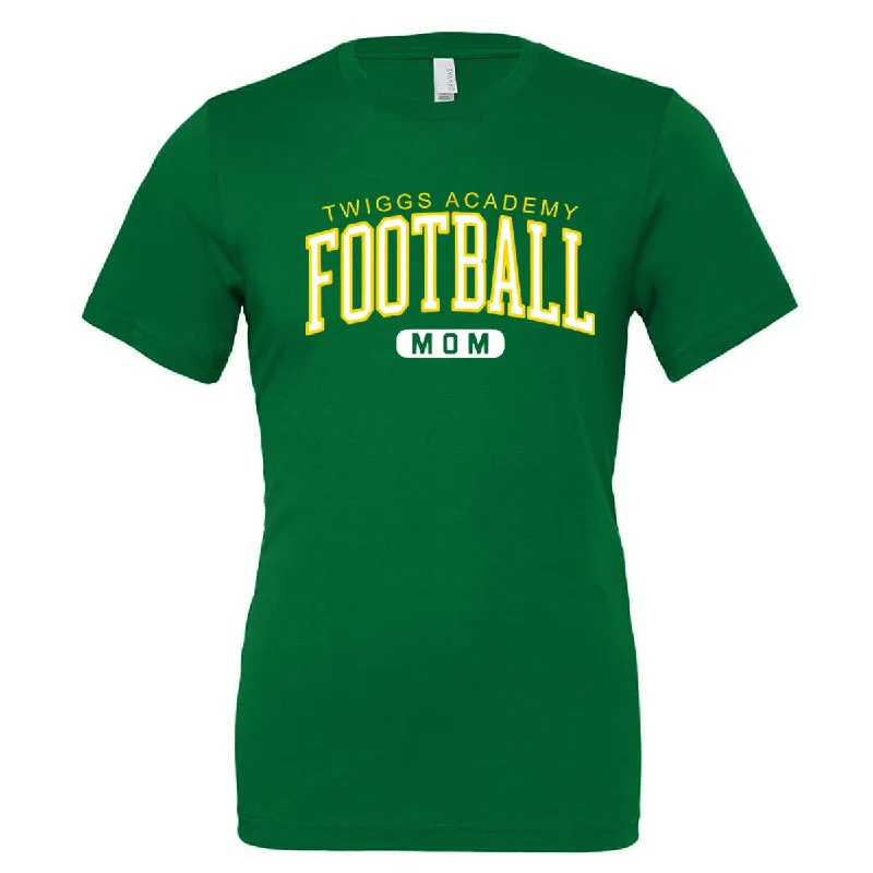 T-Shirt For Personalized School Event Gear-Twiggs Academy - Twiggs Academy Football Mom Arched - Kelly (Tee/Drifit/Hoodie/Sweatshirt)