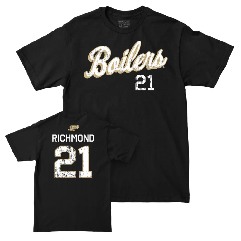 T-Shirt For College Fan Gear-Baseball Black Script Tee     - CJ Richmond