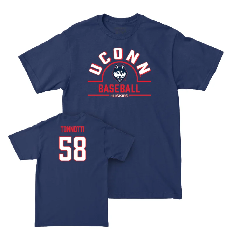 T-Shirt For Event Customization-UConn Baseball Arch Navy Tee  - Joey Tonnotti