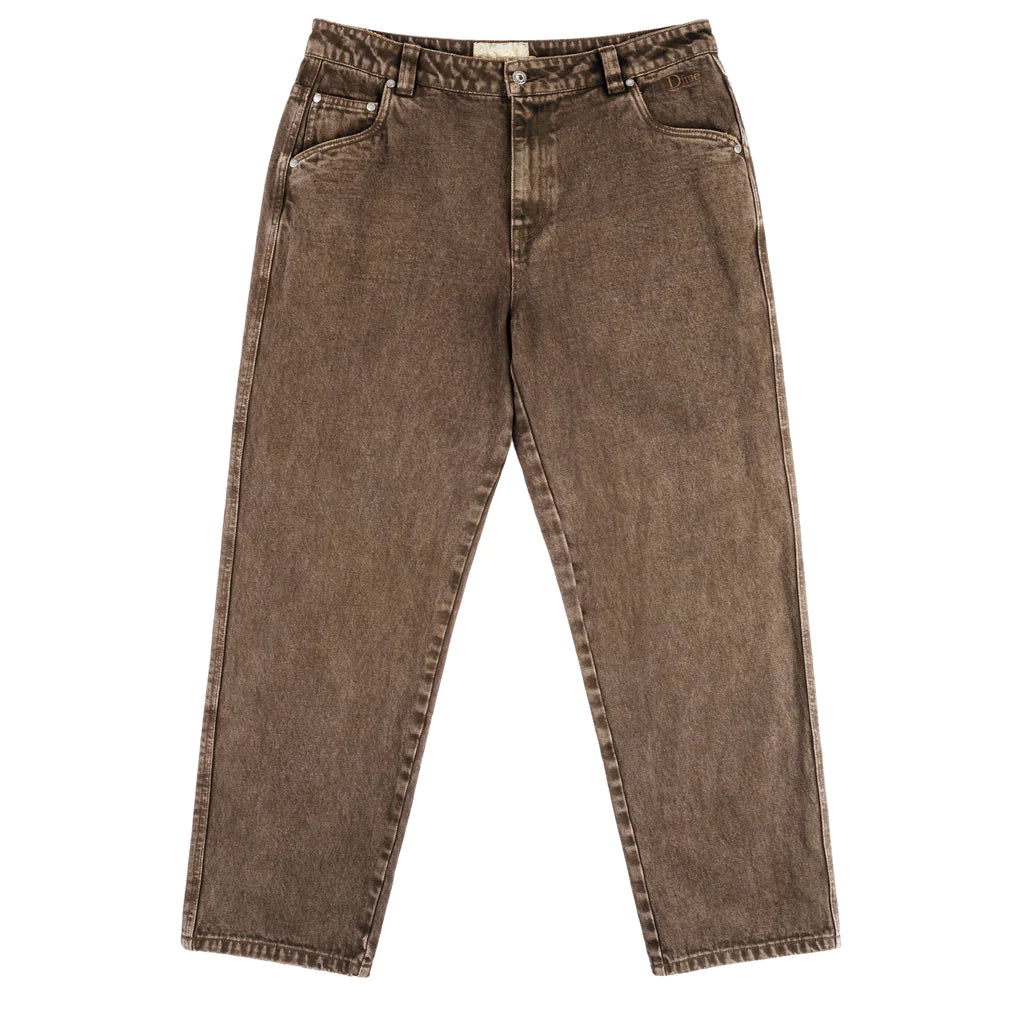 Pants For Personalized School Event Gear-DIME MTL CLASSIC RELAXED DENIM PANTS FADED BROWN