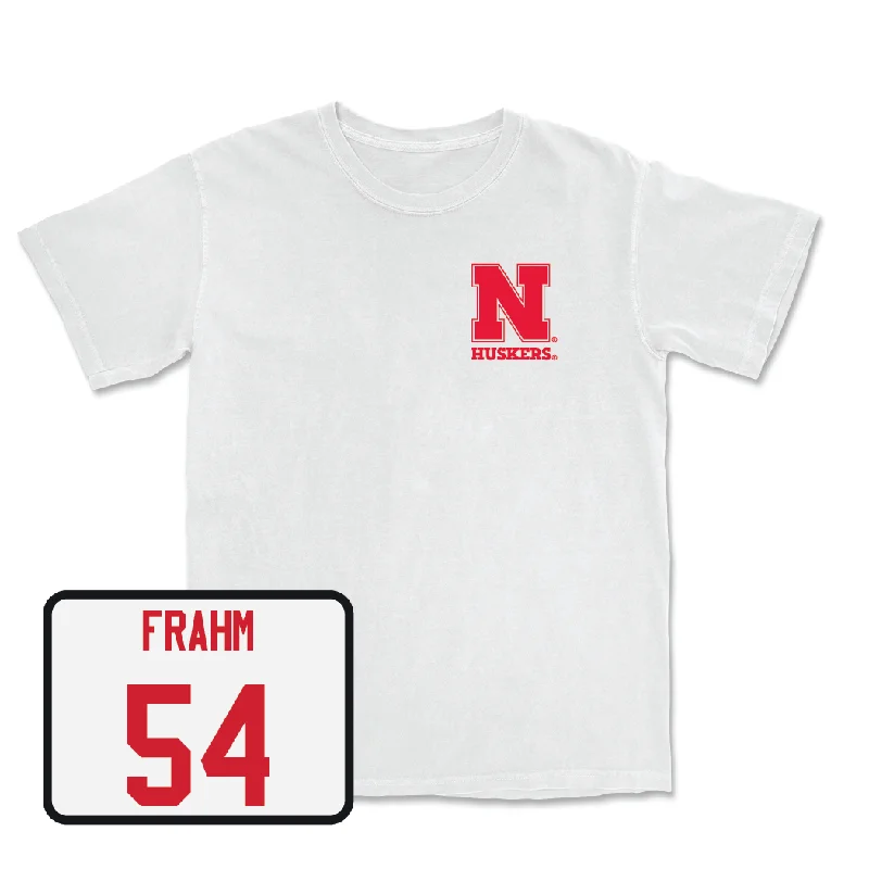 T-Shirt With Player Signature Embroidery-Baseball White Comfort Colors Tee  - Trey Frahm