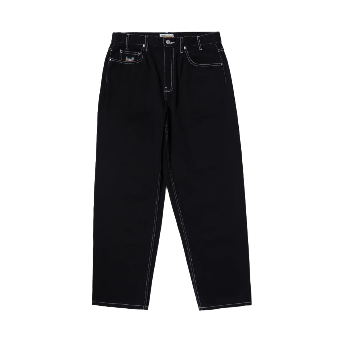 Pants For Kids-HUF WORLDWIDE CROMER PANT BLACK/WHITE