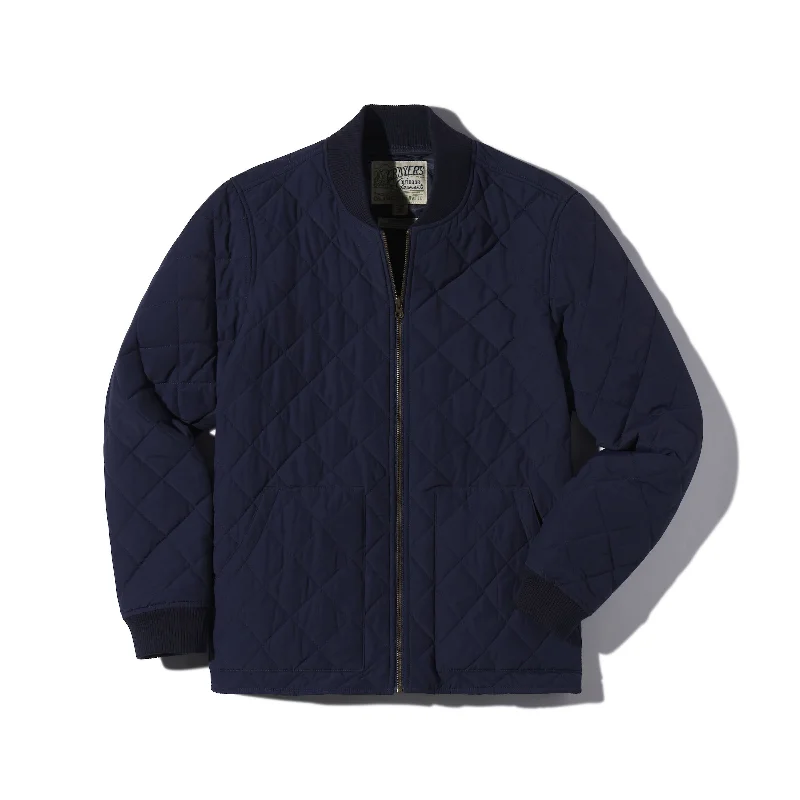 Jackets With Personalized Graphics-Andes Diamond Quilted Bomber - Navy (Final Sale)