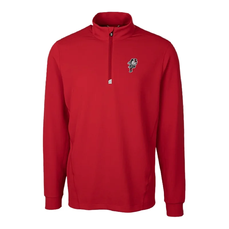 Jackets For Custom Apparel Fundraisers-Ohio State Buckeyes Cutter & Buck Traverse Stretch Scarlet 1/4 Zip Jacket