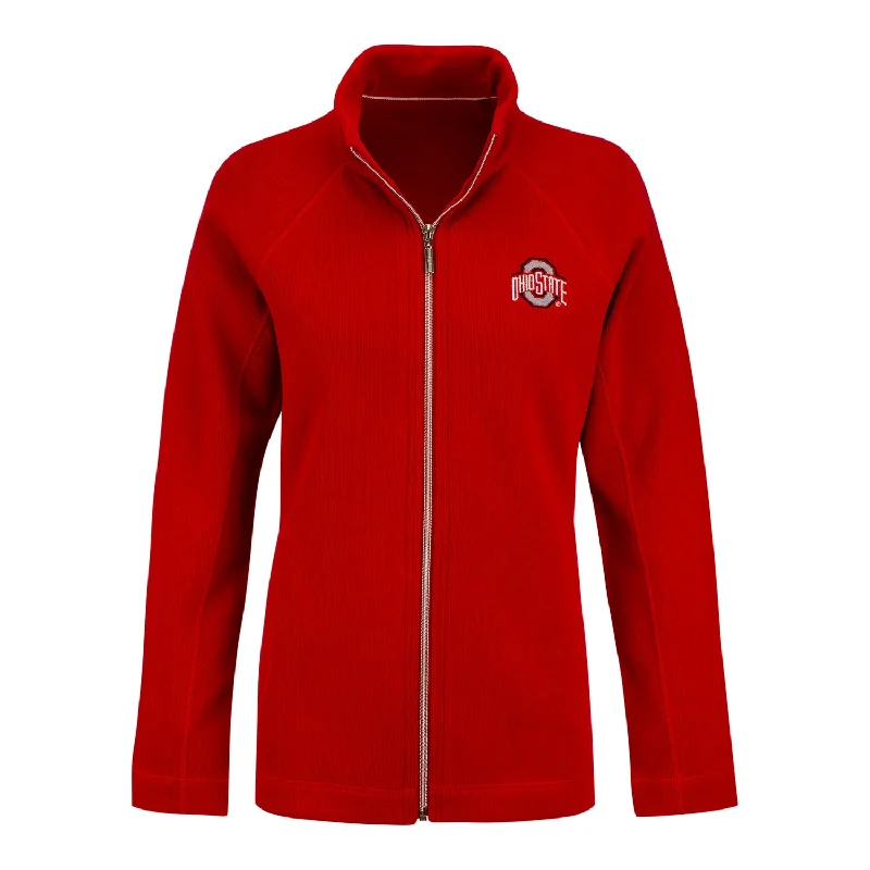 Jackets For Special Team Gifts-Ladies Ohio State Buckeyes Aruba Full Zip Jacket