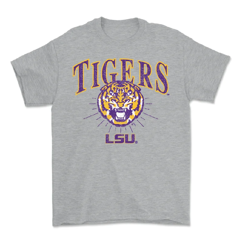 T-Shirt For School Team Orders-Baseball Sport Grey Tigers Tee - Nic Bronzini