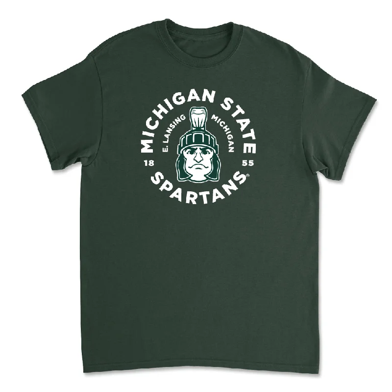 T-Shirt For School Fundraisers-Green Baseball East Lansing Tee - Tate Farquhar