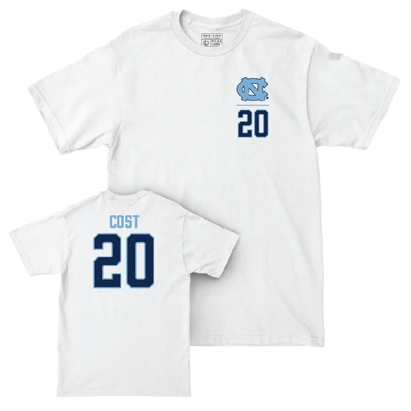 T-Shirt For Custom Tournament Fan Gear-UNC Baseball White Logo Comfort Colors Tee   - Kaleb Cost