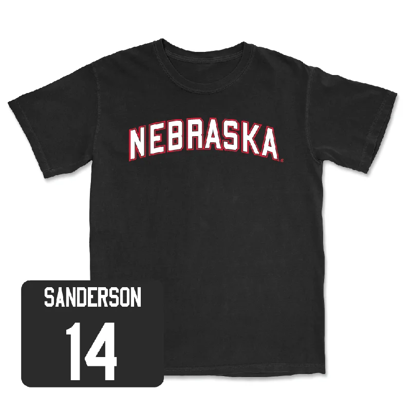 T-Shirt For Exclusive Fan Apparel-Baseball Black Nebraska Tee  - Case Sanderson