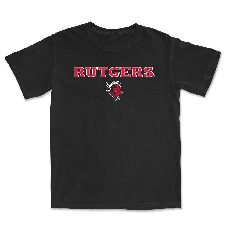 T-Shirt For Custom Team Orders-Baseball Black Rutgers Tee - Pablo Santos