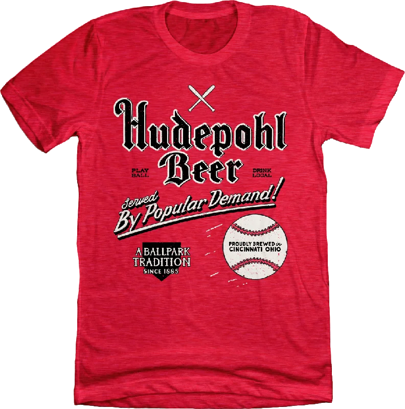 T-Shirt With Team Logo Embroidery-Hudepohl Served by Popular Demand