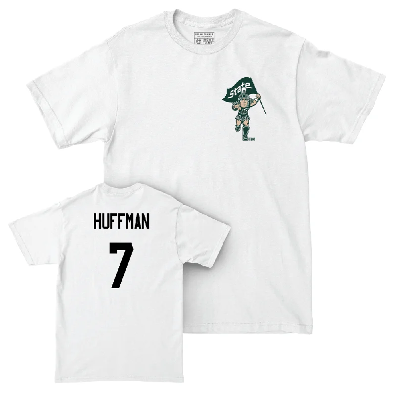 T-Shirt For Exclusive Custom Fan Gear-Baseball White Sparty Comfort Colors Tee   - Jaxon Huffman