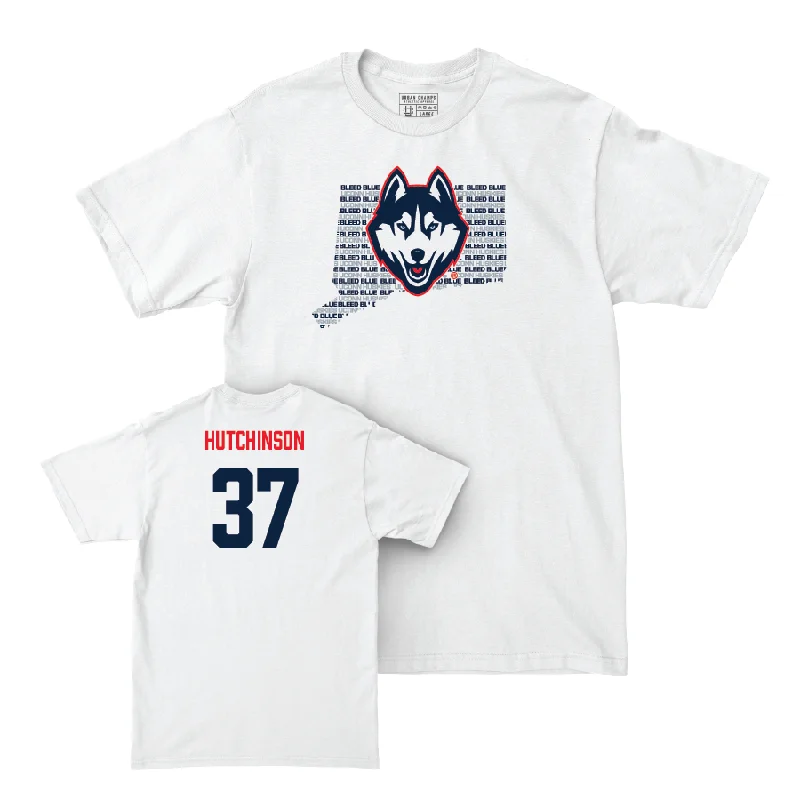 T-Shirt For College Event Customization-Baseball White Bleed Blue Comfort Colors Tee  - Sam Hutchinson