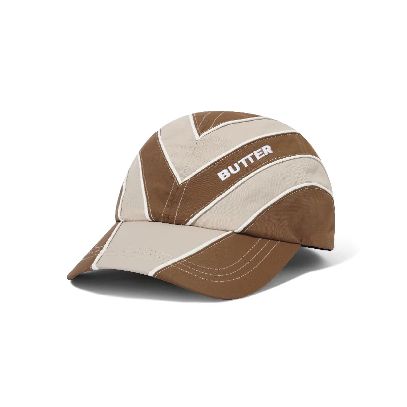 Hat For College Fans-BUTTER GOODS X UMBRO - "DIAMOND" 6 PANEL HAT (CHOCOLATE/TAN)