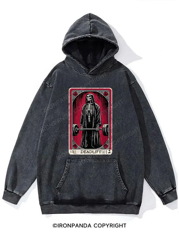 Hoodie For Family Orders-Deadlift Tarot Washed Gym Hoodie