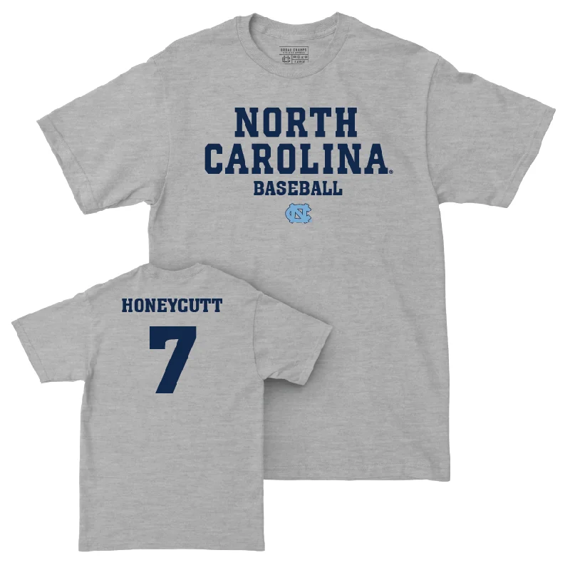 T-Shirt For Custom Team Player Recognition-UNC Baseball Sport Grey Staple Tee - Vance Honeycutt