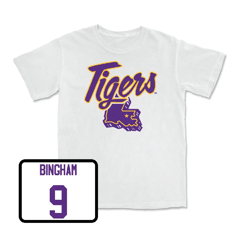 T-Shirt For College Fan Gear-Baseball White Tiger State Tee - Mac Bingham