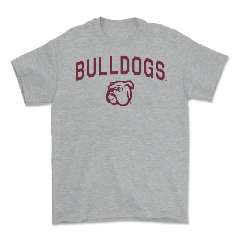 T-Shirt With Embroidered Team Names-Sport Grey Baseball Bulldogs Tee - Amani Larry