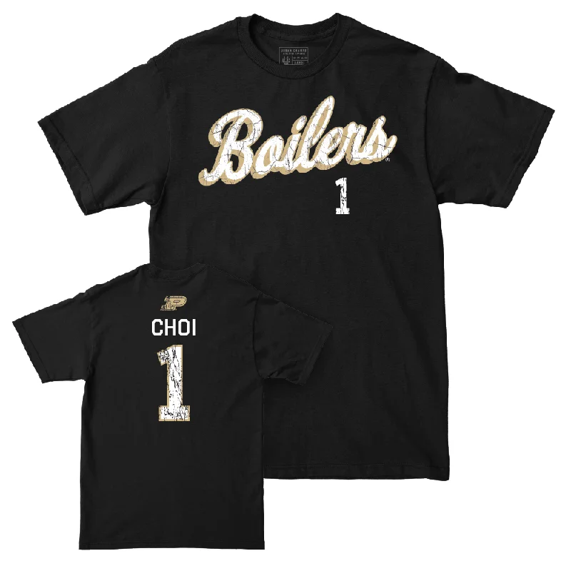 T-Shirt For Fundraiser Campaigns-Baseball Black Script Tee     - Albert Choi