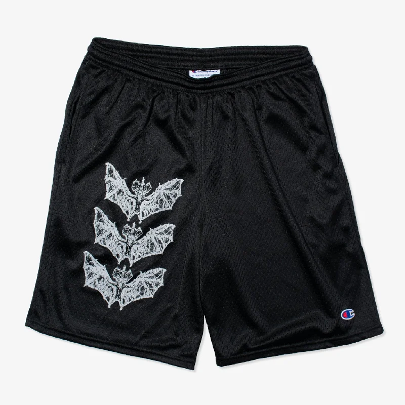 Pants For Softball Fan Gear-Bat Shorts (Black/White)