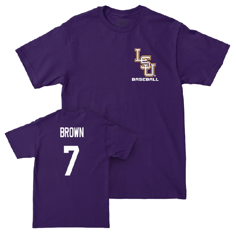 T-Shirt For Tournament Team Custom Orders-Baseball Purple Team Tee - Jake Brown