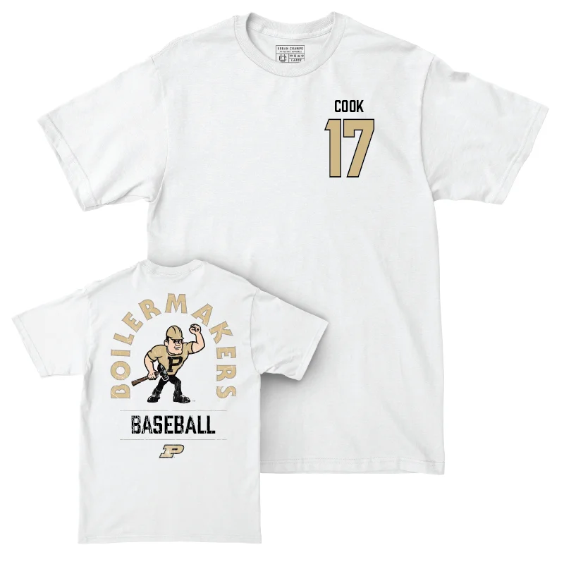 T-Shirt For High-Quality Team Merchandise-Baseball White Mascot Comfort Colors Tee  - Lukas Cook