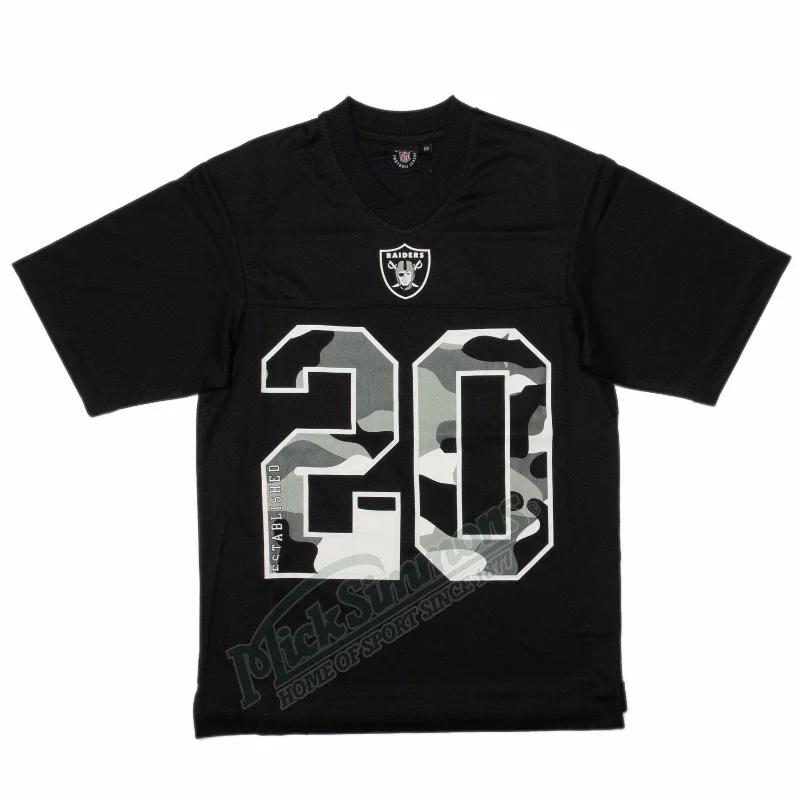 T-Shirt For Football Game Day-Las Vegas Raiders NFL Camouflage Mesh T-Shirt Football League by Majestic