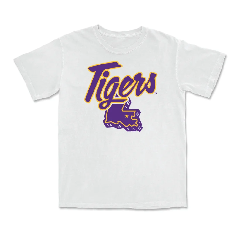 T-Shirt For Custom School Gear-Baseball White Tiger State Tee - Nic Bronzini