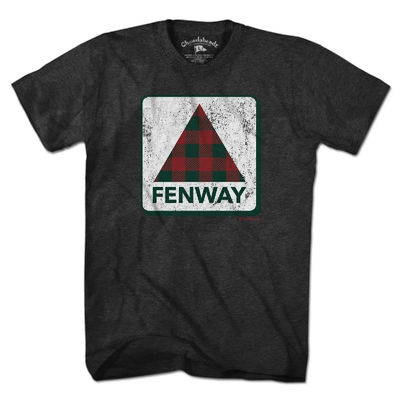 T-Shirt For Custom Team Orders-Holiday Plaid Fenway Sign T-Shirt