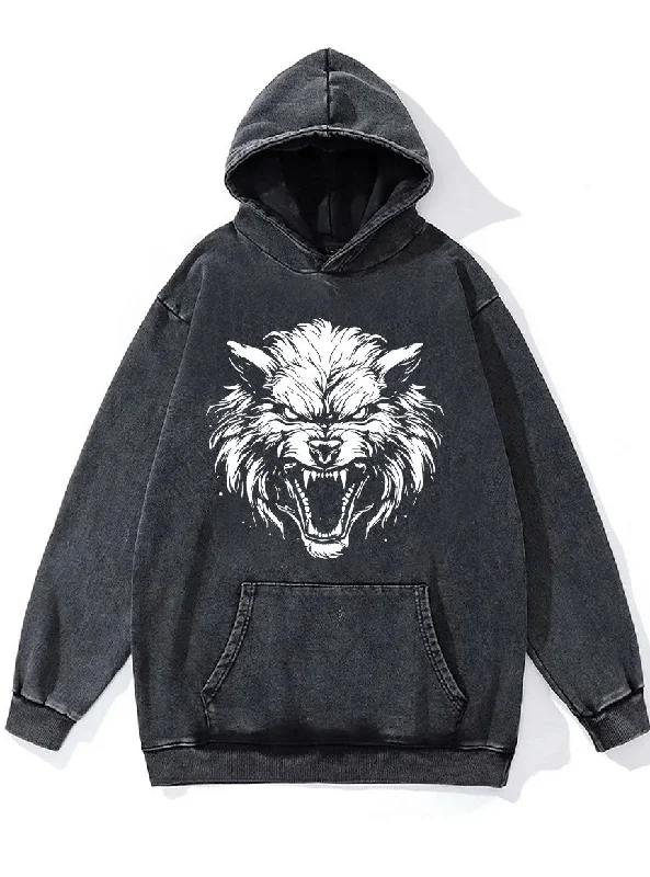 Hoodie For Custom Team Customization-ROARING WOLF Washed Gym Hoodie