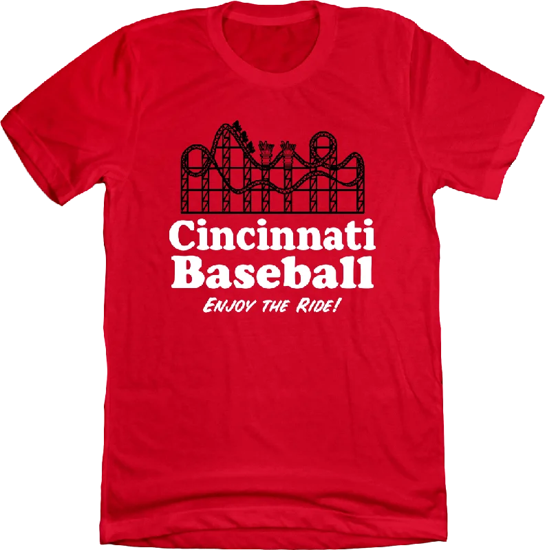 T-Shirt With Custom Player Numbers-Cincinnati Baseball Roller Coaster Tee