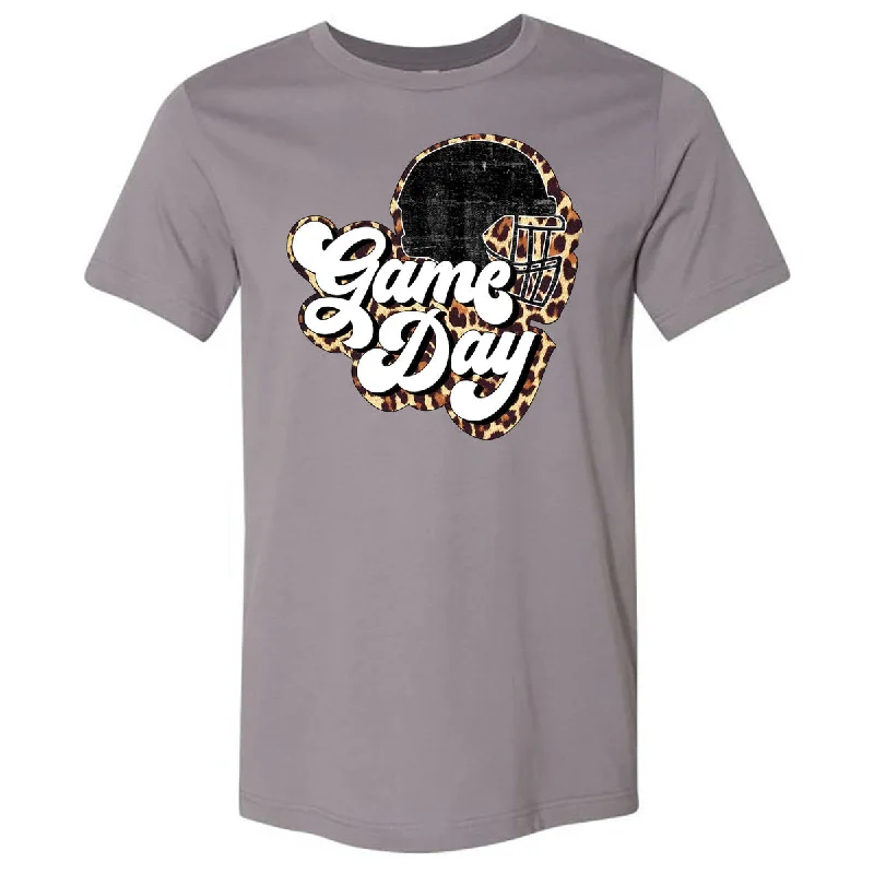 T-Shirt For Professional Fan Gear Customization-Football - Game Day Leopard - Storm Shortsleeves Tee