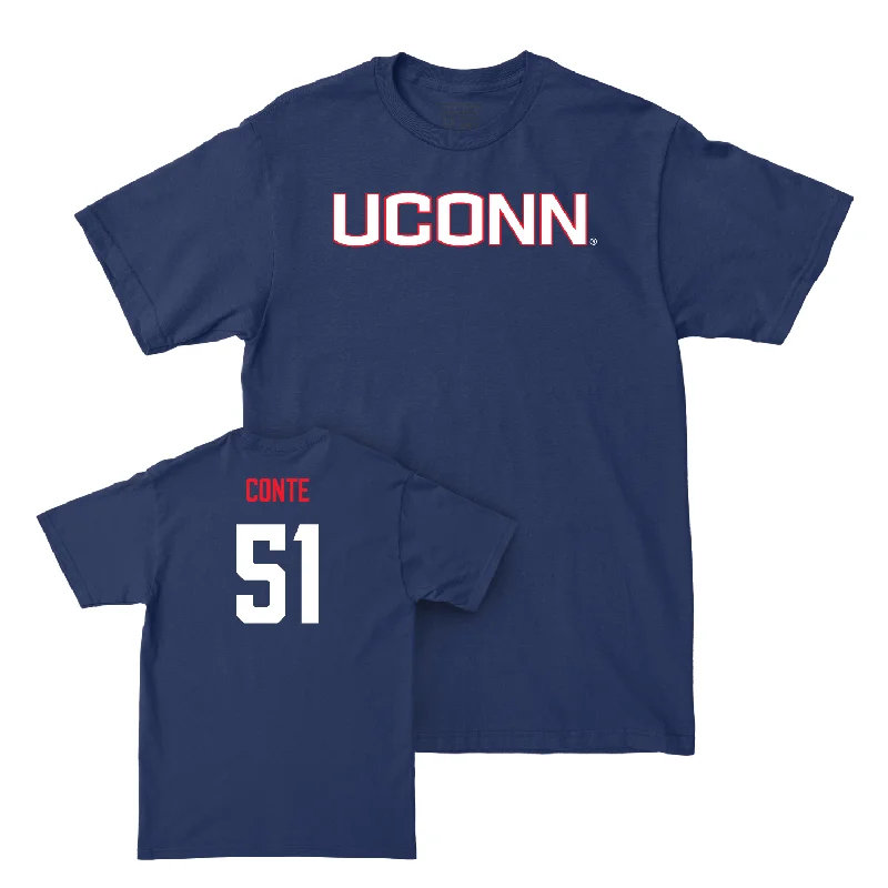 T-Shirt For Softball Game Day Merchandise-Navy Baseball UConn Tee - Giovanni Conte