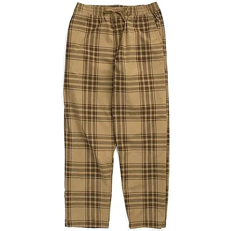 Pants For Exclusive Team Gear-VANS RANGE PLAID BAGGY TAPERED ELASTIC WAIST PANTS - DIRT DEMITASSE