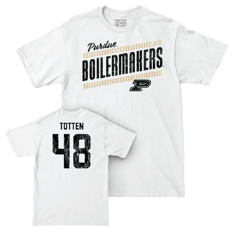 T-Shirt With Player Names-Baseball White Slant Comfort Colors Tee     - Matthew Totten