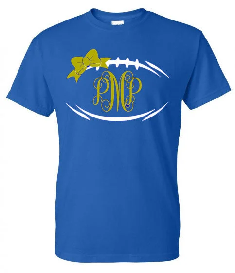 T-Shirt For Limited Edition Merchandise-Monogrammed Football Tee