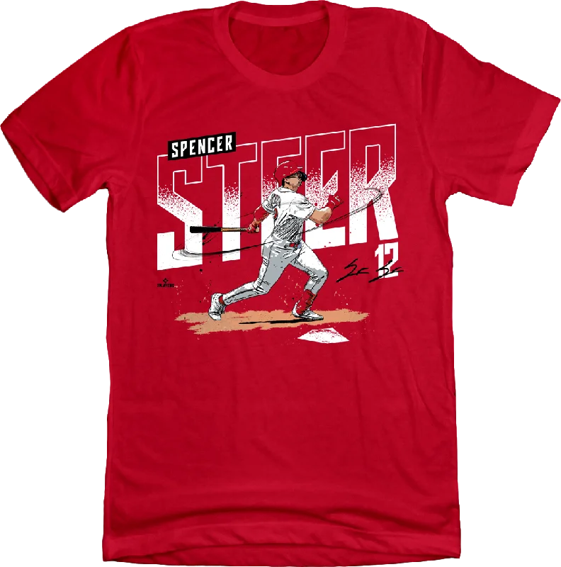 T-Shirt For Family Fan Merchandise-Official Spencer Steer MLBPA Tee