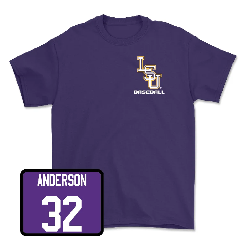 T-Shirt For Special Team Gifts-Baseball Purple Team Tee - Kade Anderson