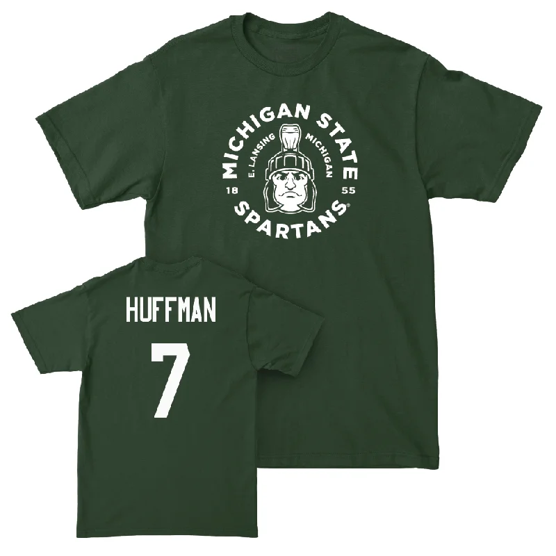 T-Shirt With Player Numbers For Sale-Green Baseball East Lansing Tee   - Jaxon Huffman