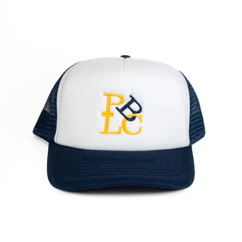 Hat For College Customization-PUBLIC SKATESHOP - "LOVE" TRUCKER HAT (NAVY/WHITE)